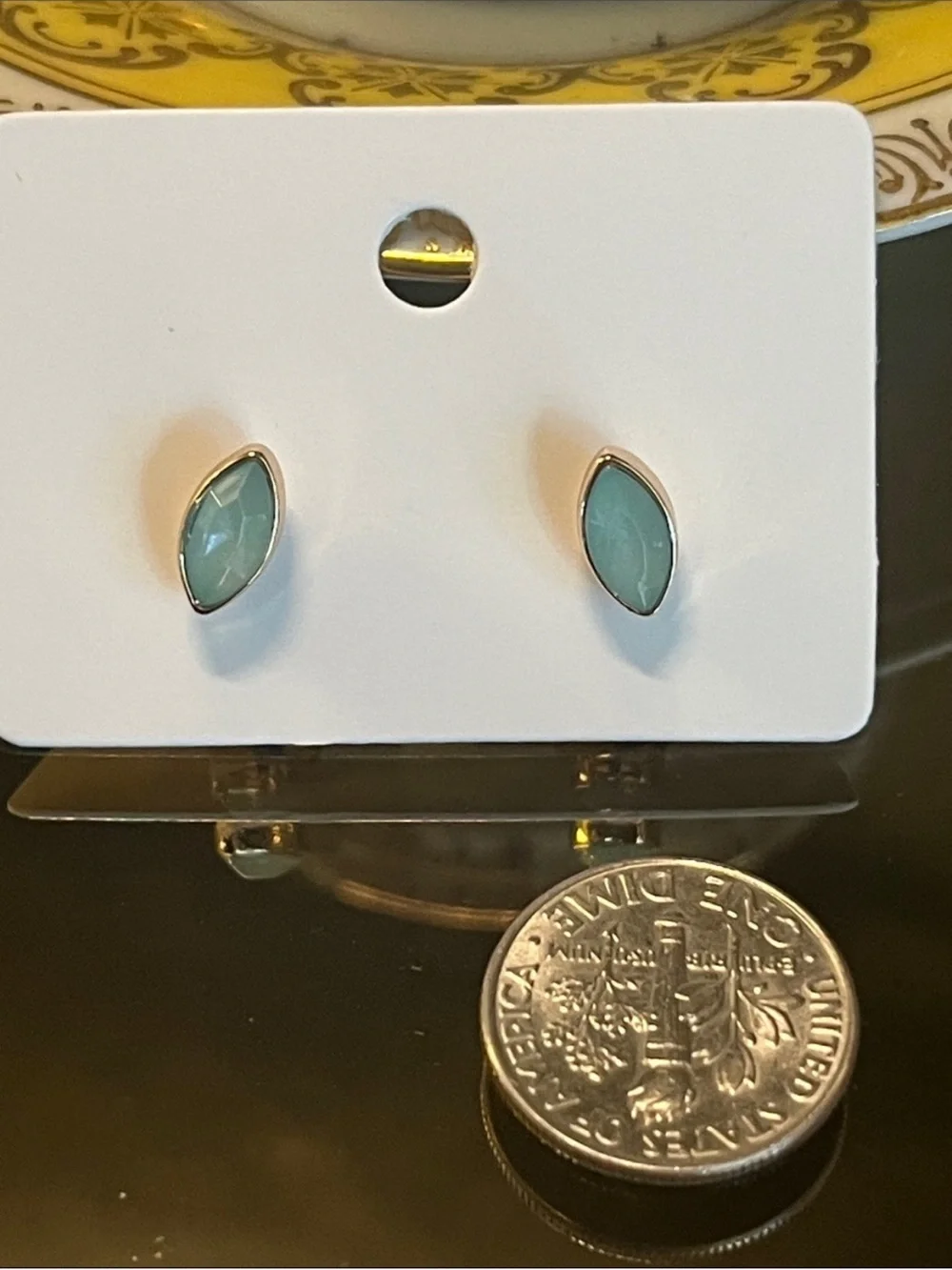 J. Crew Blue Green Crystal Stud Earrings
